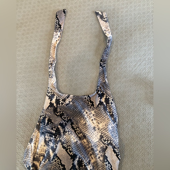 Calvin Klein One- Piece Snake Print High Neck Halter Swimsuit 10 - Picture 12 of 15